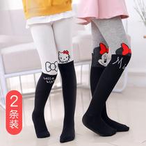 Childrens pantyhose thickness 5 girls stockings 4 spring and autumn socks pure cotton cartoon socks 6 girls 7 years old 8 long tube