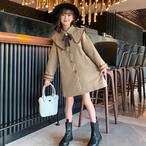 Girls windbreaker autumn coat long childrens autumn English style big boy 2021 New style spring and autumn childrens clothing