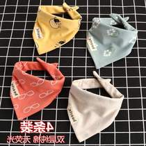 Total Cotton Age Newborn Baby Pure Cotton Saliva towel Han version Baby double press buckle Triangle Towel children ultra soft surrounding mouth