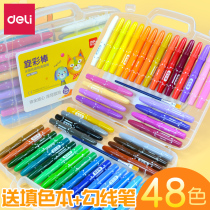 Del Oil Painting Stick Children Crayons Washable Rotating Color Stick 18Color 36 Color Water-soluble Brush Set 12 Color 24 Color Kindergarten Baby Color Pen Hand-painted Color Crayon