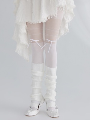 taobao agent Arrive on the first floor white stitching thin stockings fake thigh socks ballet lolita bowl pantyhose Japanese jk
