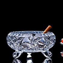 Glass ashtray Crystal creative personality fashion Office anti-fly ash large and small living room household European trend