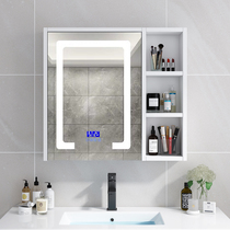  Smart bathroom mirror cabinet with light defogging separate toilet Bathroom mirror cabinet Bathroom solid wood shelf customization