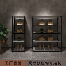 Clothing store bag shelf shoe rack display rack multi-layer shelf floor rack display rack Black