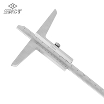 Upper depth vernier caliper 0-200-300 Depth measuring ruler accuracy 0 02 Oil line Carbon steel oil standard caliper