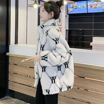 Cashmere coat womens coat autumn and winter New fur short 2021 stand neck cashmere one lamb wool foreign atmosphere tide