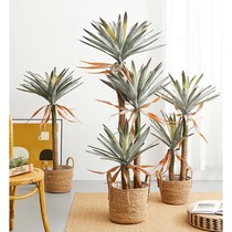Nordic indoor simulation green plant decoration dragon blood tree millennium wood fake plant potted floor-to-ceiling large living room decoration