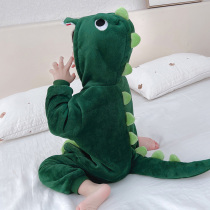 Boys conjunction pajamas flannel autumn dinosaur children boybaby coral velvet baby winter home clothing