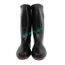 Double Amber PVC Moulded Boot Black Food Boots High Cylinder Anti-Acids Boots Oil Resistant Acid & Base Shoes High Helps Waterproof Rain Boots