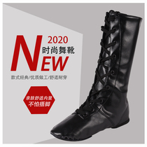 Full leather Tibetan high-waisted boots with heel Adult mens and womens jazz soft-soled dance shoes Repertoire Long barrel riding boots Mongolian boots