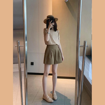 Short summer clothes with sweet salt Net red fried street fashion temperament goddess fan shorts two-piece foreign style