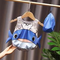 Korean childrens swimsuit 1-3 years old children 2021 new swimsuit men and women children one-piece cute swimsuit hot spring baby
