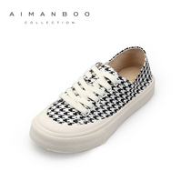 Walking beauty womens shoes 2021 summer new houndstooth thin one-legged lazy shoes breathable low-top canvas shoes