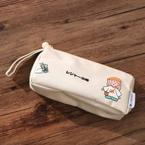 Han Edition Brief Large Capacity Canvas Pen Bag Brief Lady Cute Multifunction Net Red Teenage Girl Writing Case Salt Department High School Pencil Bag Day College Junior High School Day Style Canvas Girl