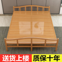 Bamboo bed folding bed single double bed lunch break nap simple bed reinforced cool bed economical bamboo home hard bed