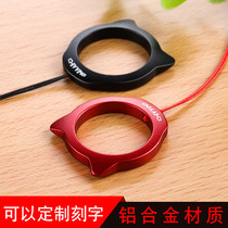 Holding mobile phone ring buckle lanyard U disk pendant short hanging ring metal hanging ring female hanging rope high quality strong and durable aluminum alloy finger buckle personalized mobile phone chain creative Red