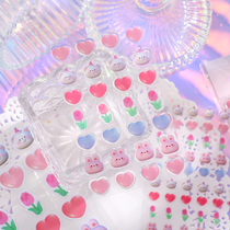 Mr. Paper Mouthpieces Soft Sugar Drip stickers Inwind Creative Cubic phone shell Collage Hand Ledger Decoration Material Diy Small Patterns Cute Cartoon Rabbit Loving Flowers Swiss Roll Water Glasses Stickup