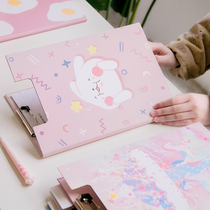 Folder roll book clip girl student A4 board clamp office supplies paper splint multifunctional test paper data collection clip test pad clip paper splint