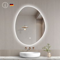German irregular shaped mirror wall-mounted bathroom decoration cosmetic mirror with light led toilet vanity mirror hanging wall