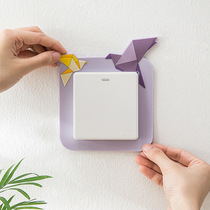 Light And Luxurious Paper Crane Switch Sleeve Silicone Home Protective Sleeve Creative Living Room Bedroom Anti-Dirty Decoration Cover Ugly Switch Patch