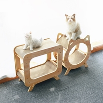 Cat scratch board cat grinding claw artifact vertical solid wood wear-resistant corrugated paper can replace multifunctional cat scratch board TV