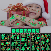 Christmas stickers cartoon tattoo stickers children face stickers luminous arm stickers kindergarten party dress up makeup stickers