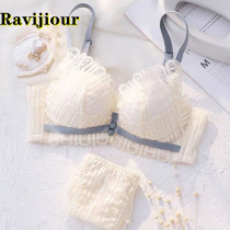 Japans Ravijiour ins lingerie for female small breasts to be adjusted without steel ring lace Modale bra bra