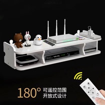 TV rack wireless router storage box wall hanging decorative partition living room bedroom non-perforated