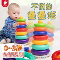 Baby fun music colorful tumbler stacked music tower educational childrens toys 0-3 years old ferrule 1 box 61 gift