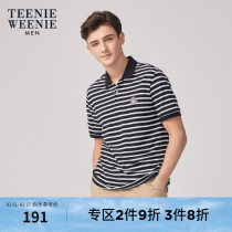 TeenieWeenie Bear Men Mens Korean casual striped lapel lapel short sleeve polo shirt summer mens T-shirt tide tide