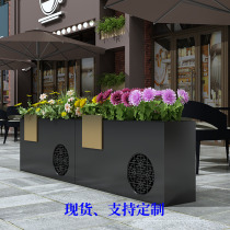 Outdoor flower box combination Commercial street sales department square fashion hollow finished flower bed road isolation planting box