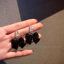 Bow earrings 2021 New Tide niche design sense advanced light luxury earrings Korean fashion temperament earrings