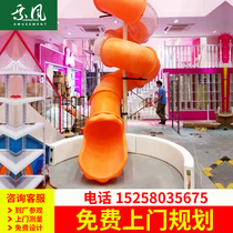 Kindergarten indoor children plastic slide outdoor large transparent rotating splicing plastic slide accessories direct sale
