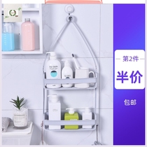New simple bathroom hanging shelf Bathroom plastic wall-mounted European-style kitchen double-layer storage rack