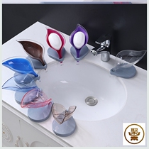 Soap box Soap box Creative drain toilet soap shelf Hole-free leaf suction cup for laundry soap box