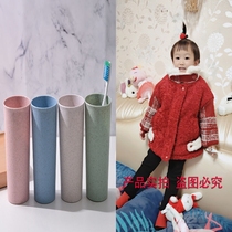 Wheat straw water cup Solid color simple gargle brushing cup Student mouth cup Portable hand thickened wheat cup