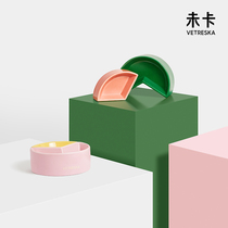 (Lu Han endorsement) No card watermelon grapefruit ceramic food bowl cat bowl protection cervical food basin anti-knock water bowl