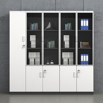 Office bookcase White file cabinet wooden modern file cabinet with lock glass cabinet floor-to-ceiling lockers
