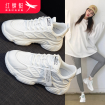 Red Dragonfly daddy shoes women 2021 new summer breathable women shoes explosive thick-soled casual sports small white shoes