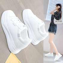 (100% genuine leather) small white shoes womens 2022 new autumn thick-soled popular casual sneakers sneakers