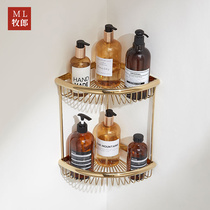 Shower room rack triangle bathroom wall hanging toilet triangle basket toilet washing storage rack no hole