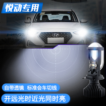 Hyundai Xinyuedong LED headlight lens Rena Yuena far and near integrated light bulb special modification super bright car light