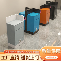 Smart wireless charging barber shop tool cabinet hair stylist solid wood locker with drawer for hair salon