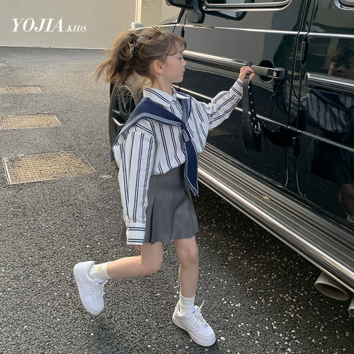 Весенняя осенняя детская рубашка, детская одежда, в западном стиле