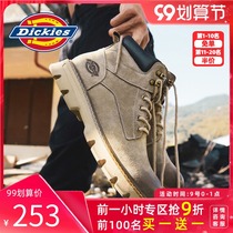 Dickies Martin Boots Spring and Autumn Mens Shoes Tide High Leather English Style Leisure Vintage Desert Toilwear Boots