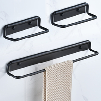 Punch-free hanging towel rack space aluminum wall-mounted wall single pole bathroom bath towel nail-free shelf