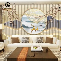 3d three-dimensional new Chinese health club wall board pedicure shop bamboo fiberboard background wall ear gusset plate
