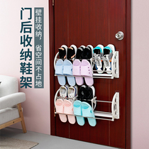 Nail-free security door paste door rear hanging shoe rack Shoe rack Wall finishing rack Storage rack Door upper shoe rack hanging