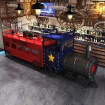 Industrial style wrought iron retro music reception bar creative bar clearing bar cashier corner commercial restaurant front desk