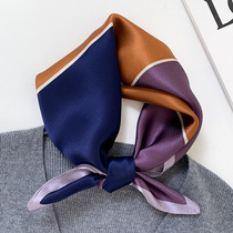 Korean small square towel summer silk wild mulberry silk scarf female stewardess decorative scarf neck protection summer tied wrapped around the belt